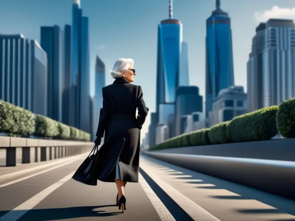 Mujer mayor elegante en la tercera edad con estilo en la ciudad