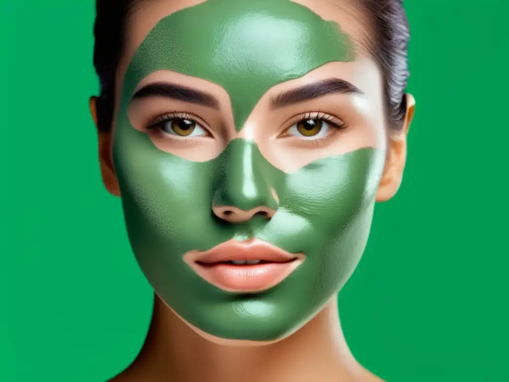 Cómo eliminar puntos negros fácilmente: Mujer con mascarilla de arcilla verde detox