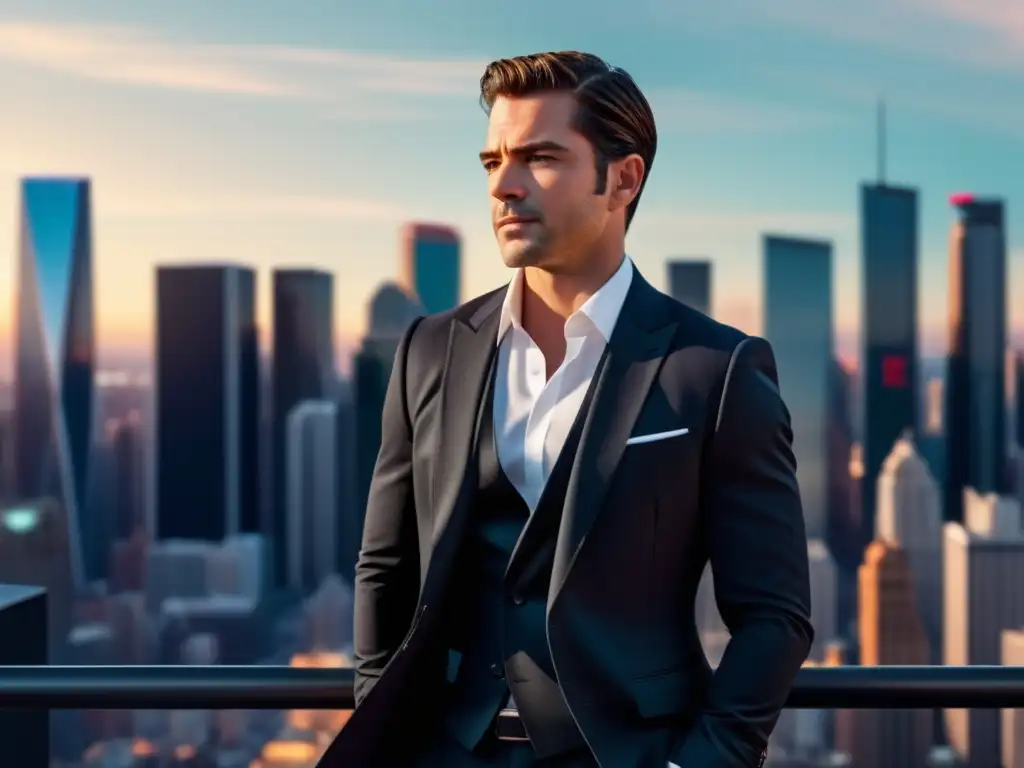 Hombre elegante de Netflix, moda masculina de tendencia (110 caracteres)