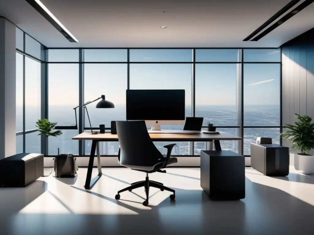 Oficina moderna con mobiliario ergonómico y luz natural - Beneficios de la ergonomía en el trabajo