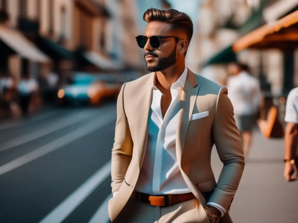 Consejos para destacar en tus vacaciones de verano con estilo: un atuendo urbano elegante y moderno en una vibrante ciudad cosmopolita