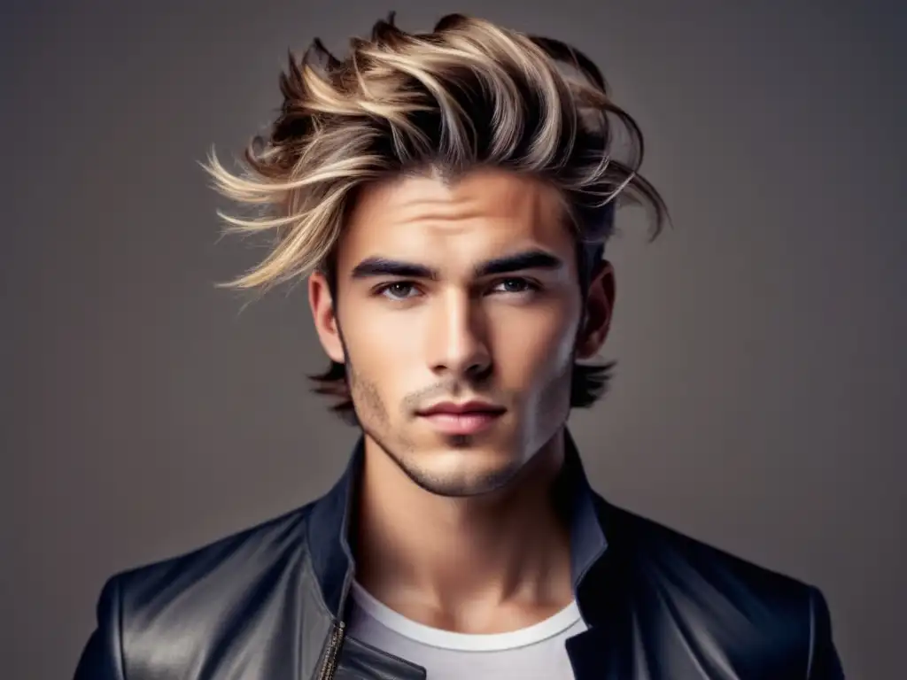 Joven con peinado despeinado: estilo moderno y volumen de cabello fino