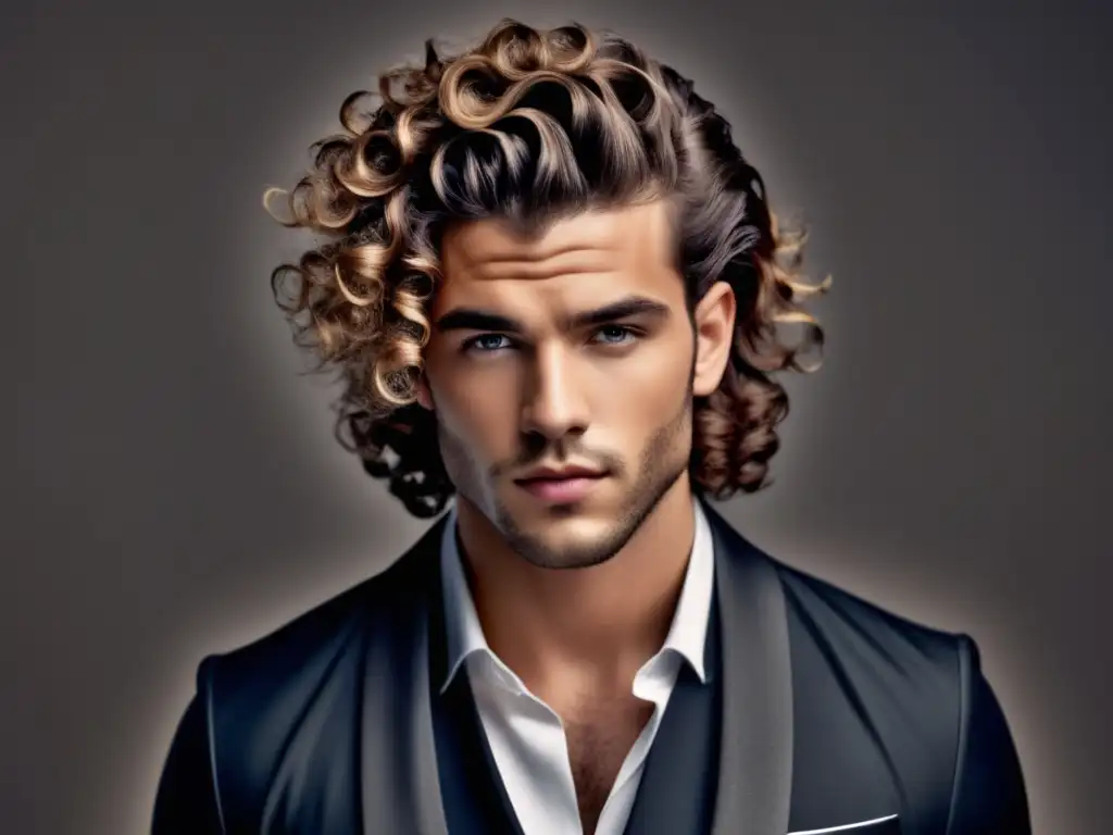 Peinados hombres cabello rizado modernos