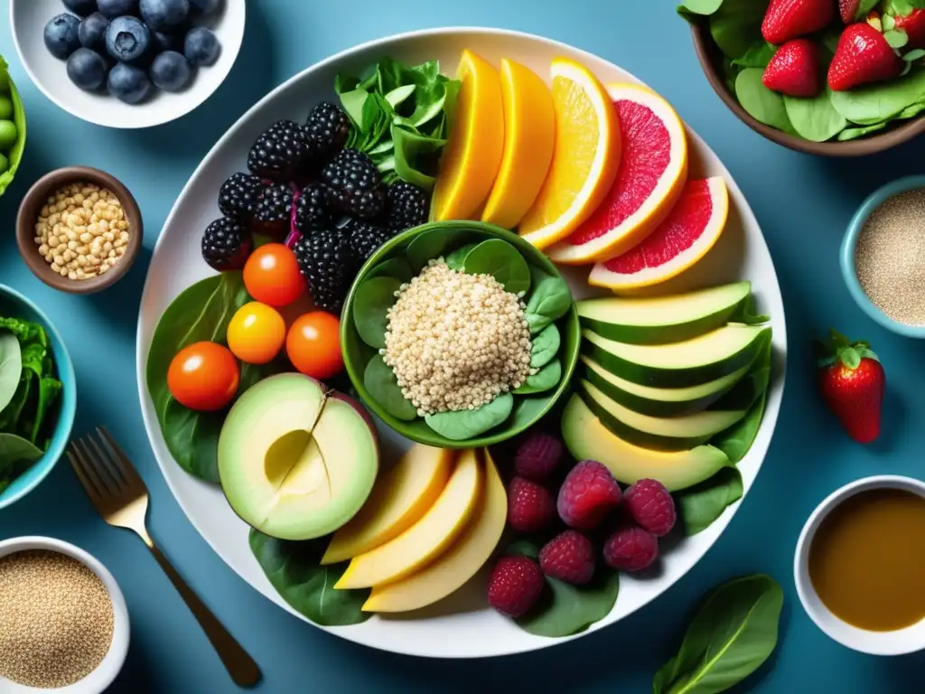 Deliciosa y nutritiva imagen de un plato equilibrado con alimentos coloridos que promueven la salud