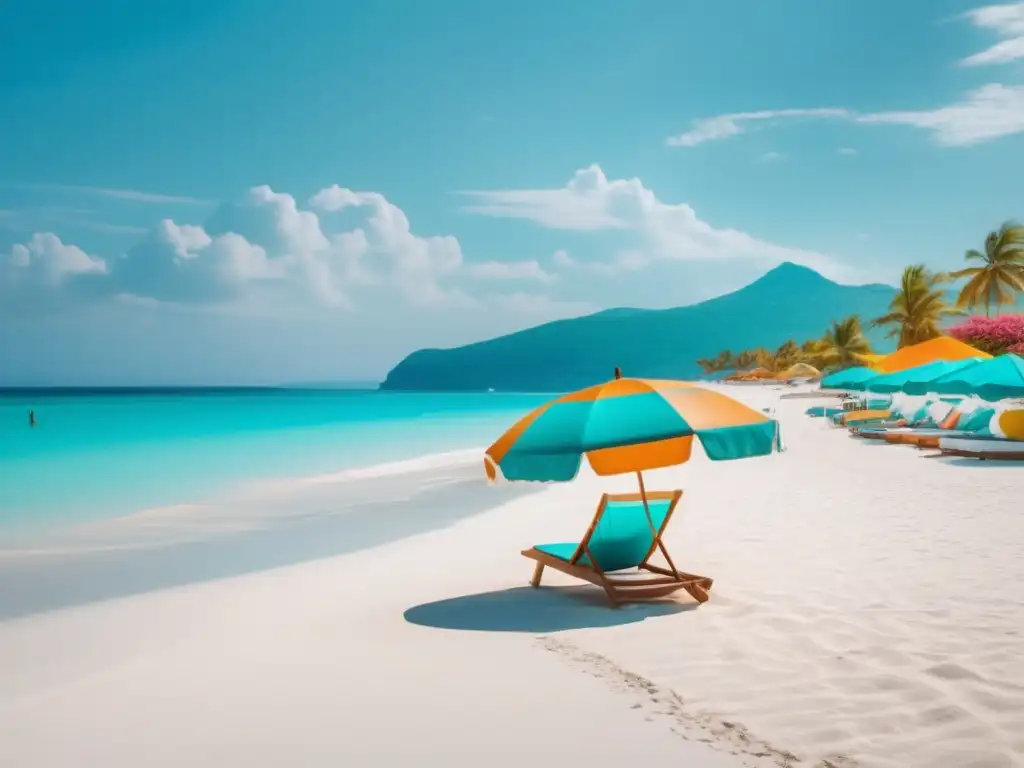 Guía de estilo para vestir en la playa para hombres: hombre moderno disfrutando de una hermosa playa con aguas turquesas y arena blanca