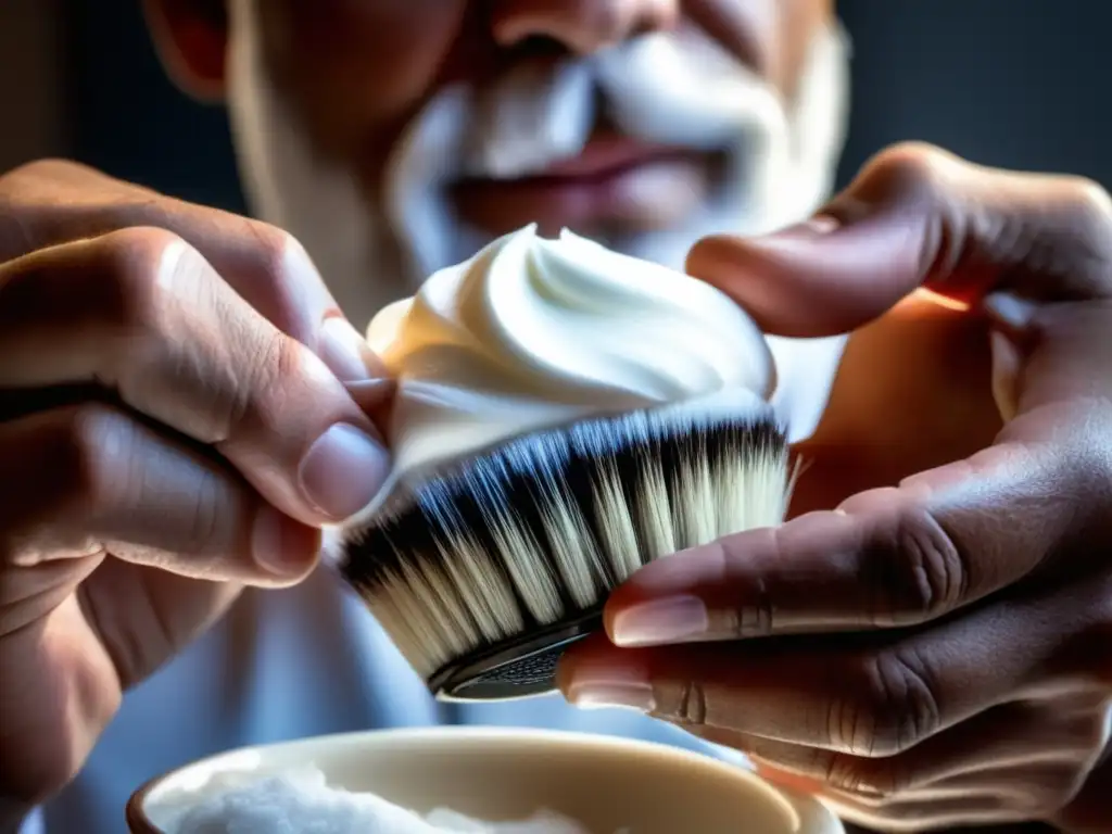 Consejos de estilo madureño masculino: pre-shave elegante con brocha y espuma cremosa