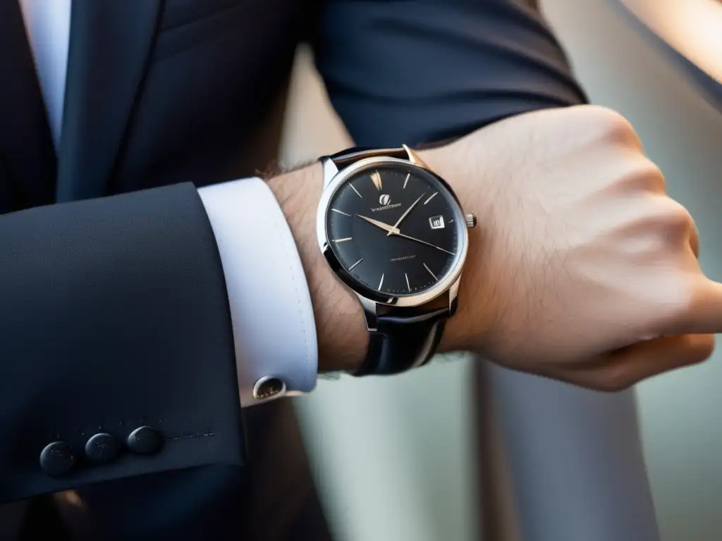 Reloj de pulsera elegante resalta beneficios del mundo corporativo