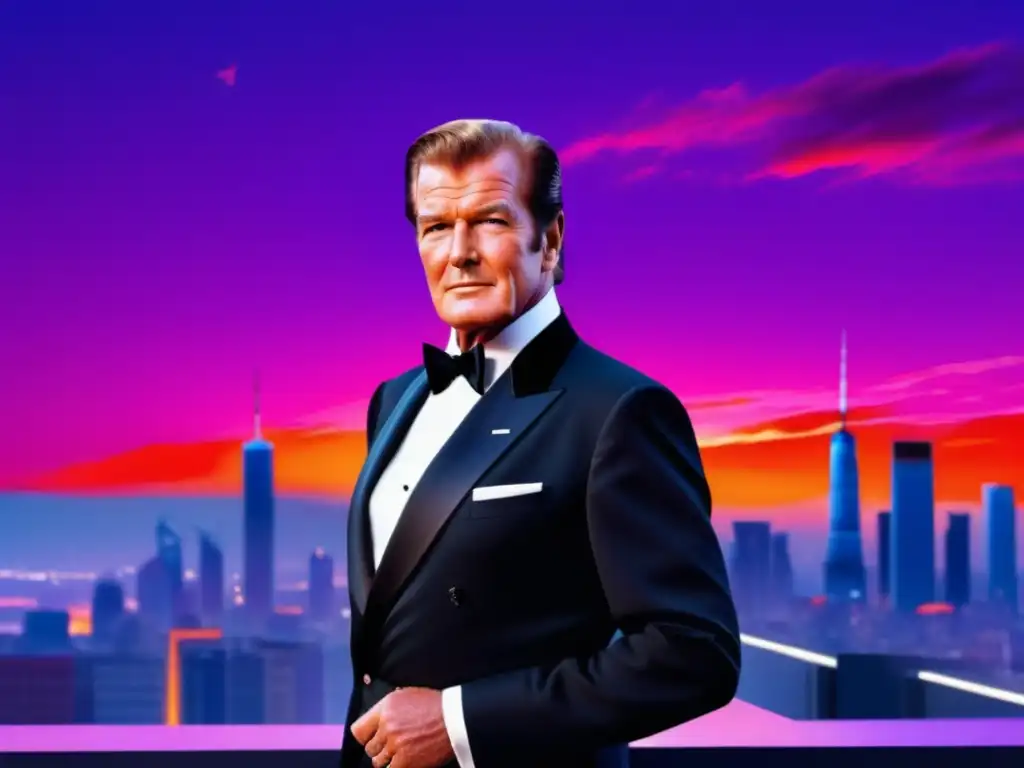 Tendencias moda masculina: Roger Moore, elegancia y sofisticación en un tuxedo negro impecable