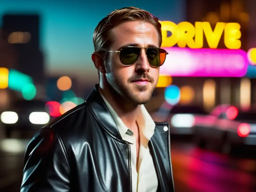 Estilo minimalista Ryan Gosling en la ciudad de noche