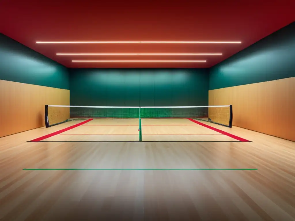 Equipamiento de squash masculino moderno con diseño futurista y ambiente minimalista