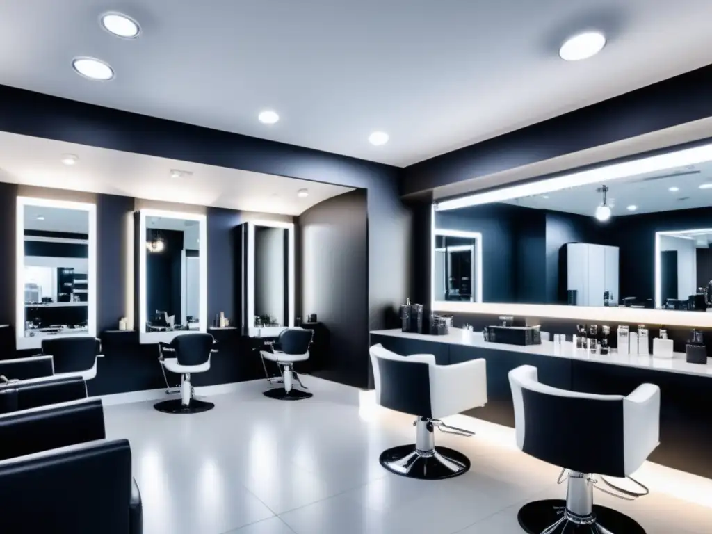 Interior moderno de salón con estilo y elegancia, diferencias entre barberías y salones de belleza