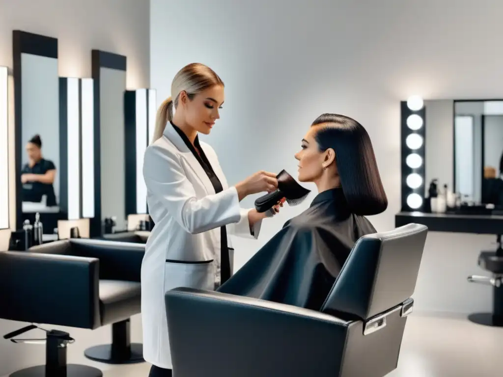 Salón de peluquería moderno y elegante Salón de belleza moderno con tratamientos capilares: Beneficios de los tratamientos capilares