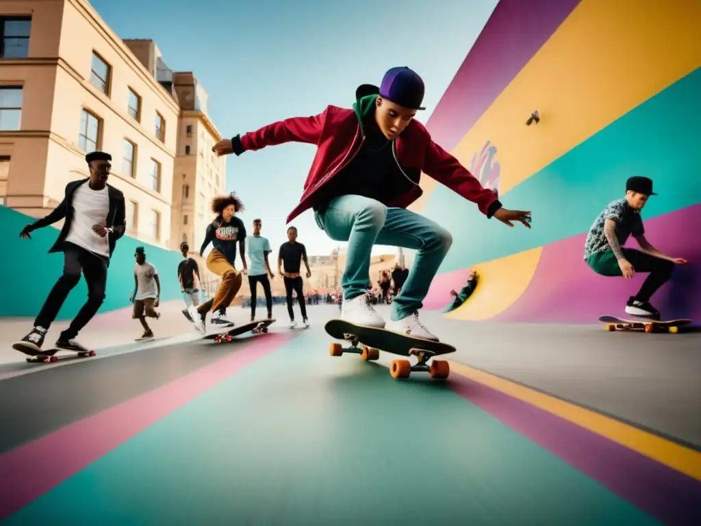 Skateboarders con estilo en entorno urbano: tendencias moda masculina skateboarding