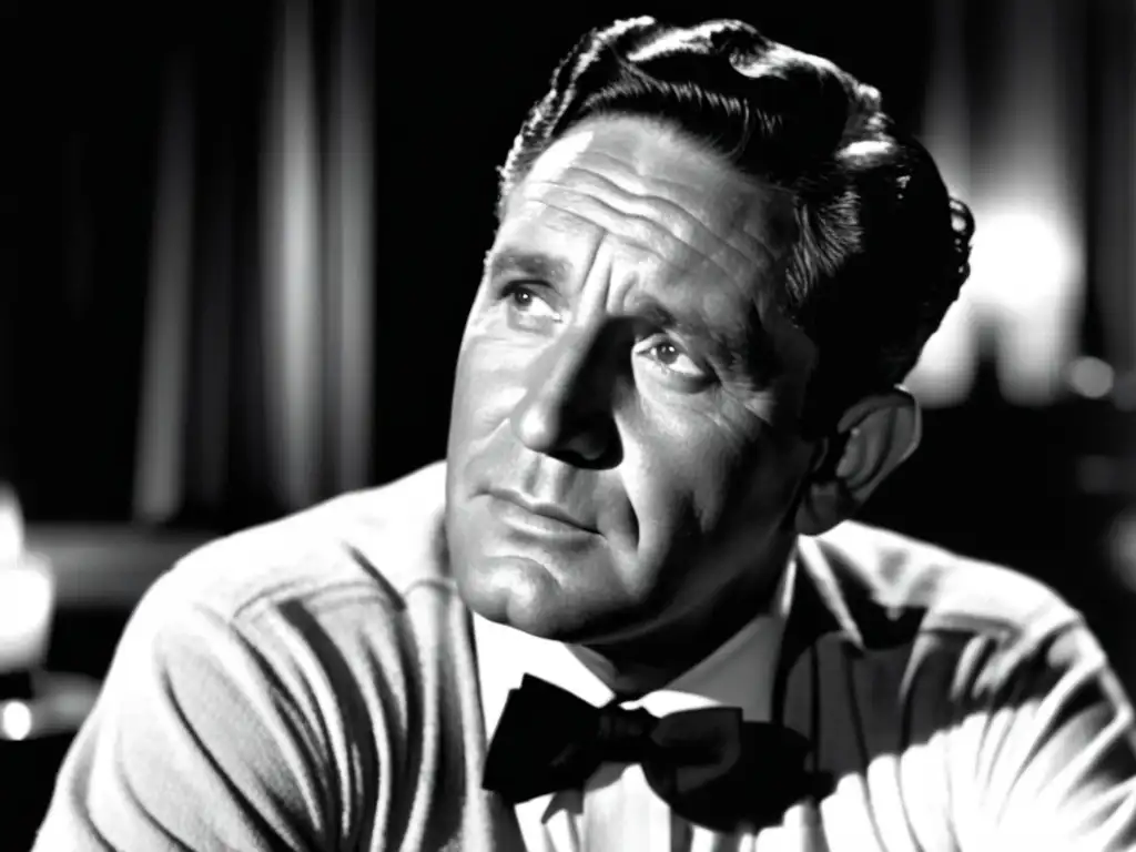 Cuidado masculino estilo Spencer Tracy en imagen de alta resolución