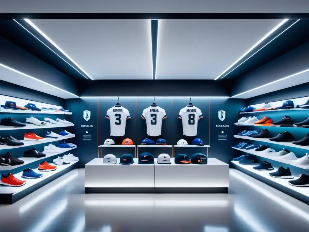 Interior tienda deportiva: minimalismo, calidad y deportistas en acción