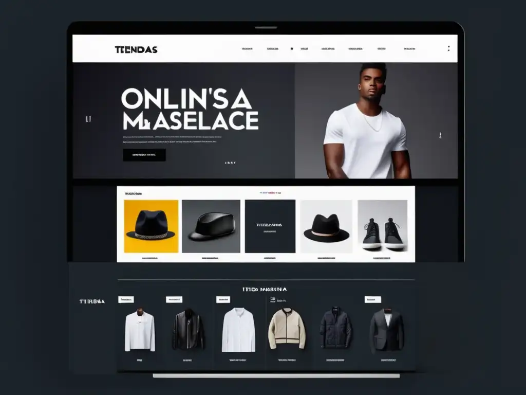 Interfaz moderna de tiendas online de moda masculina