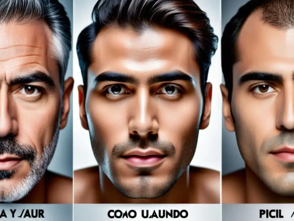 Closeup de hombre con toners para diferentes tipos de piel: 