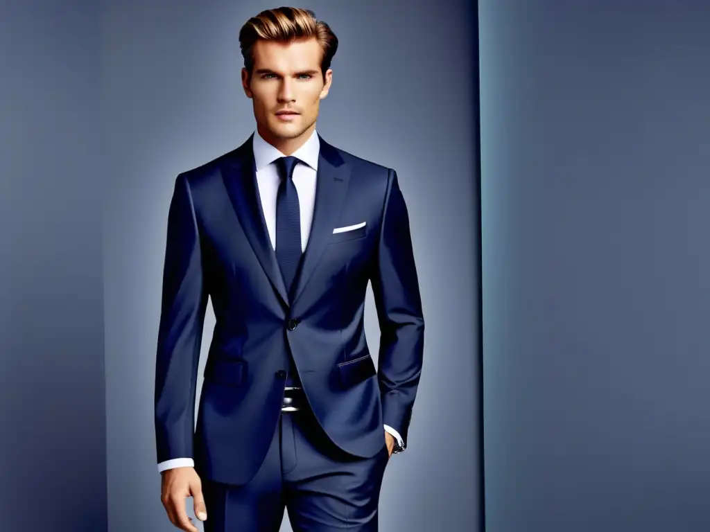 Traje Hugo Boss en azul medianoche, ajuste slim fit y con detalles de lujo