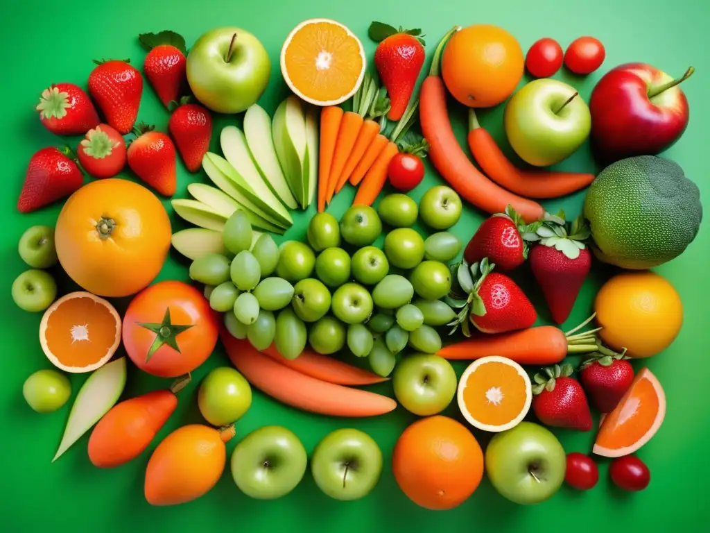 Mitos de nutrición desenmascarados: impresionante imagen de frutas y verduras coloridas, frescas y apetitosas