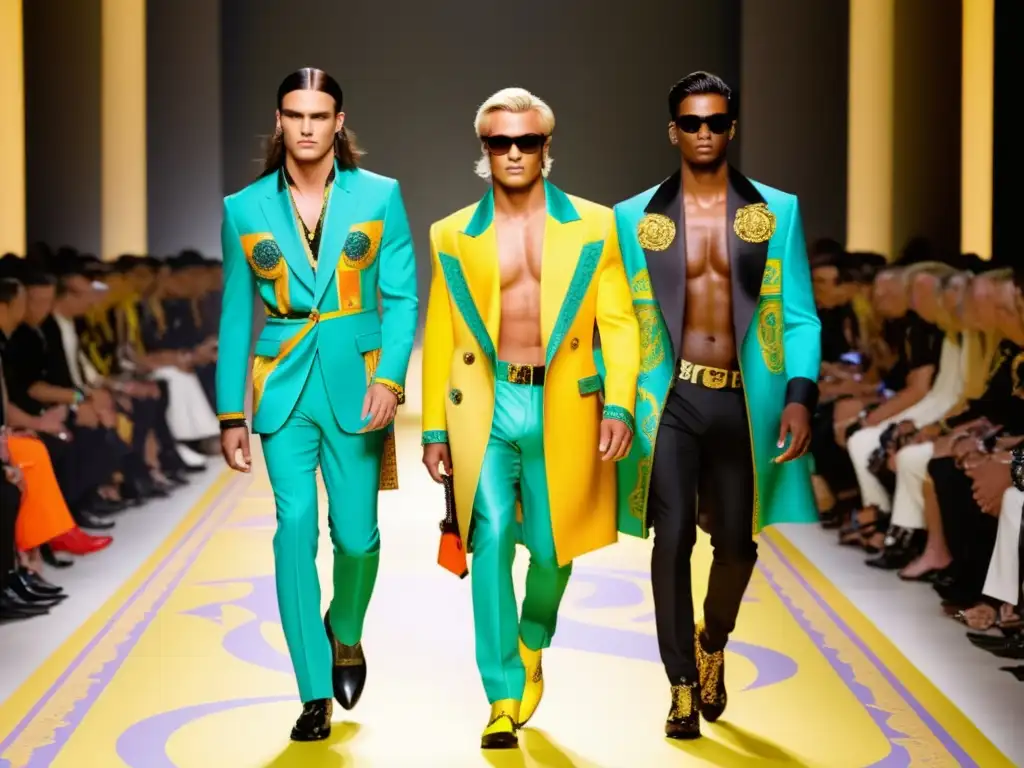 Importancia de la moda masculina Versace: Audaz desfile que muestra el legado y vanguardia de la marca