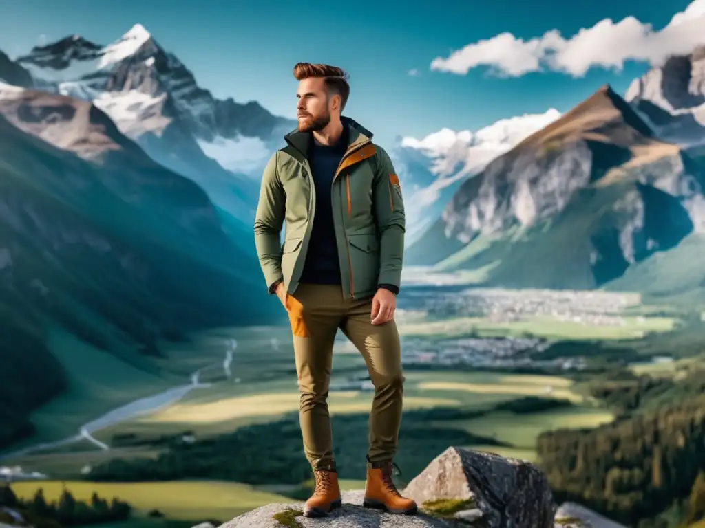 Viajero con estilo en majestuosas montañas Estilista mochilero en majestuosas montañas - Consejos para mantener estilo viajes mochilero