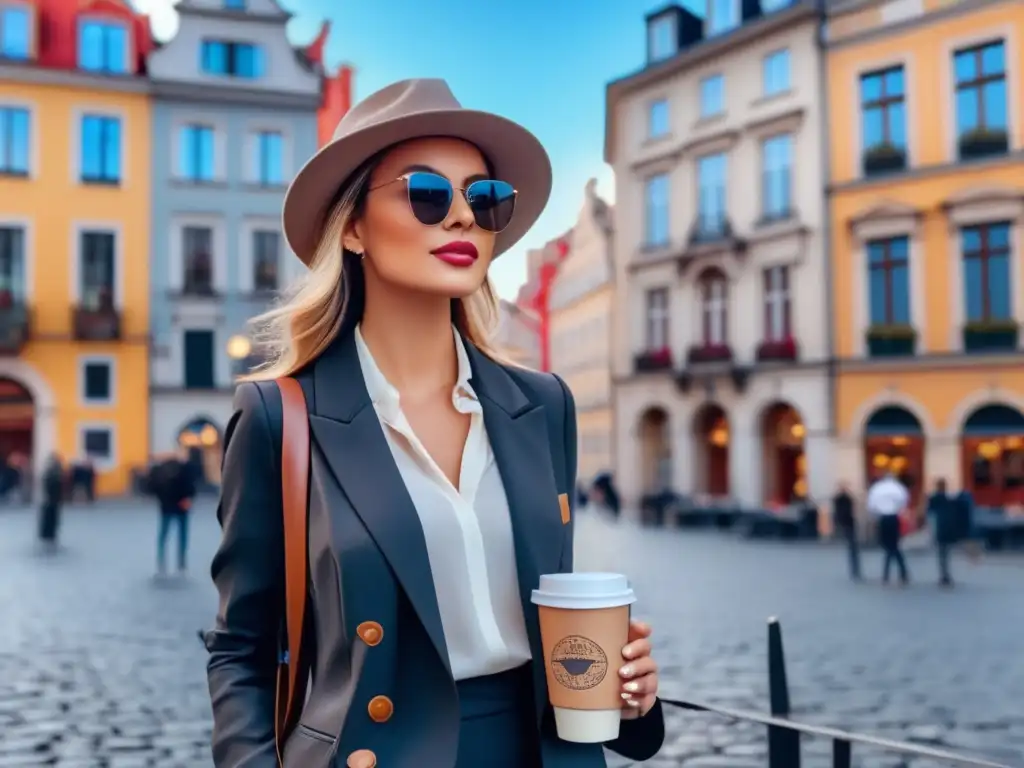 Viajar con estilo económico: viajero elegante frente a un hito histórico europeo