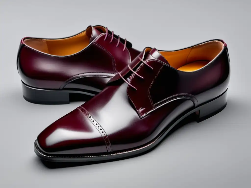 Tendencias calzado masculino 2022: Zapato hombre elegante, detalle impecable, diseño minimalista, cuero pulido color burdeos