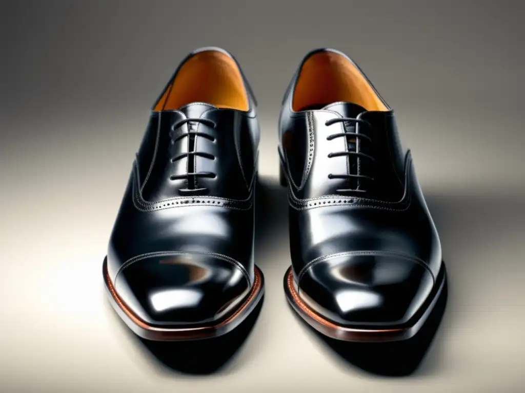 Calzado masculino para entrevista trabajo: elegancia y sofisticación en zapatos de cuero negro pulidos a la perfección