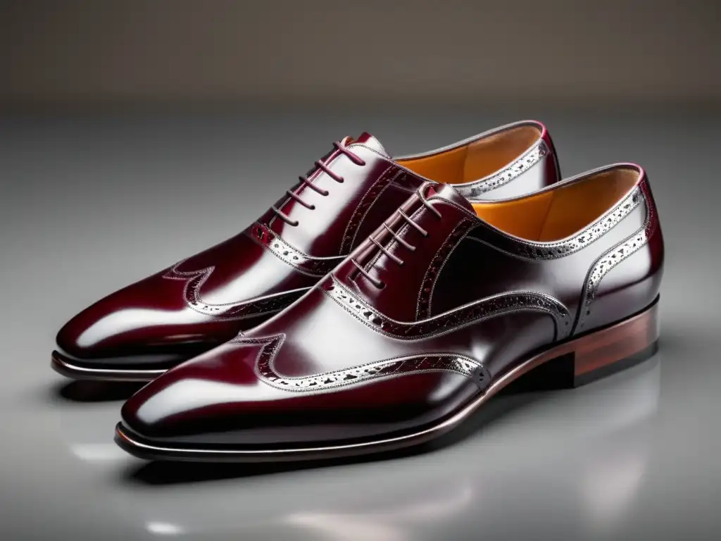 Tendencias calzado masculino 2022: Zapatos hombre elegantes en burgundy, con detalles de costura y superficie brillante